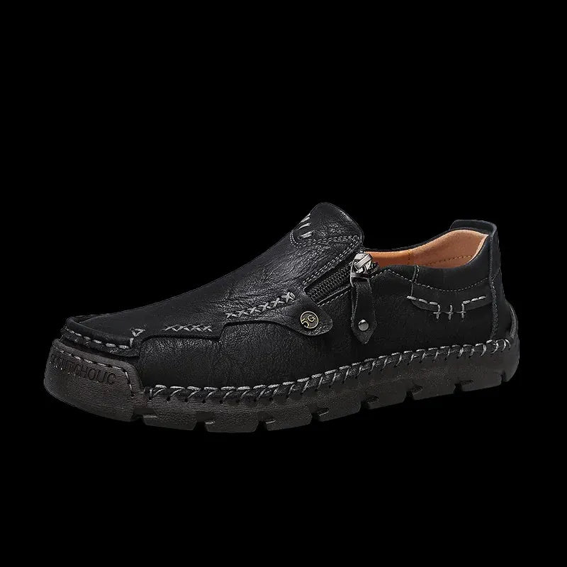 ⏰ Limited-Time 70% OFF –Men’s  High Quality Leather Loafers with Easy Zip – Wide Toe, Arch Support, Waterproof, Pressure Relief, Non-Slip Comfort for Everyday & Travel