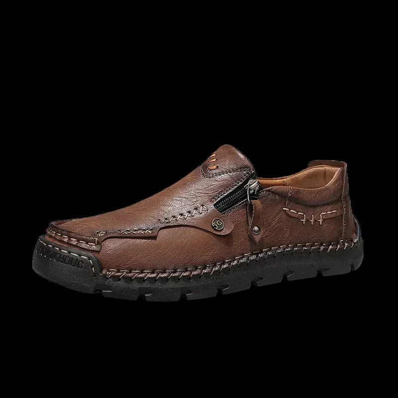 ⏰ Limited-Time 70% OFF –Men’s  High Quality Leather Loafers with Easy Zip – Wide Toe, Arch Support, Waterproof, Pressure Relief, Non-Slip Comfort for Everyday & Travel