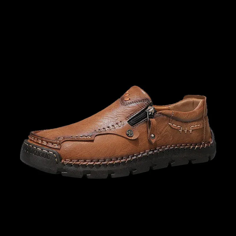 ⏰ Limited-Time 70% OFF –Men’s  High Quality Leather Loafers with Easy Zip – Wide Toe, Arch Support, Waterproof, Pressure Relief, Non-Slip Comfort for Everyday & Travel