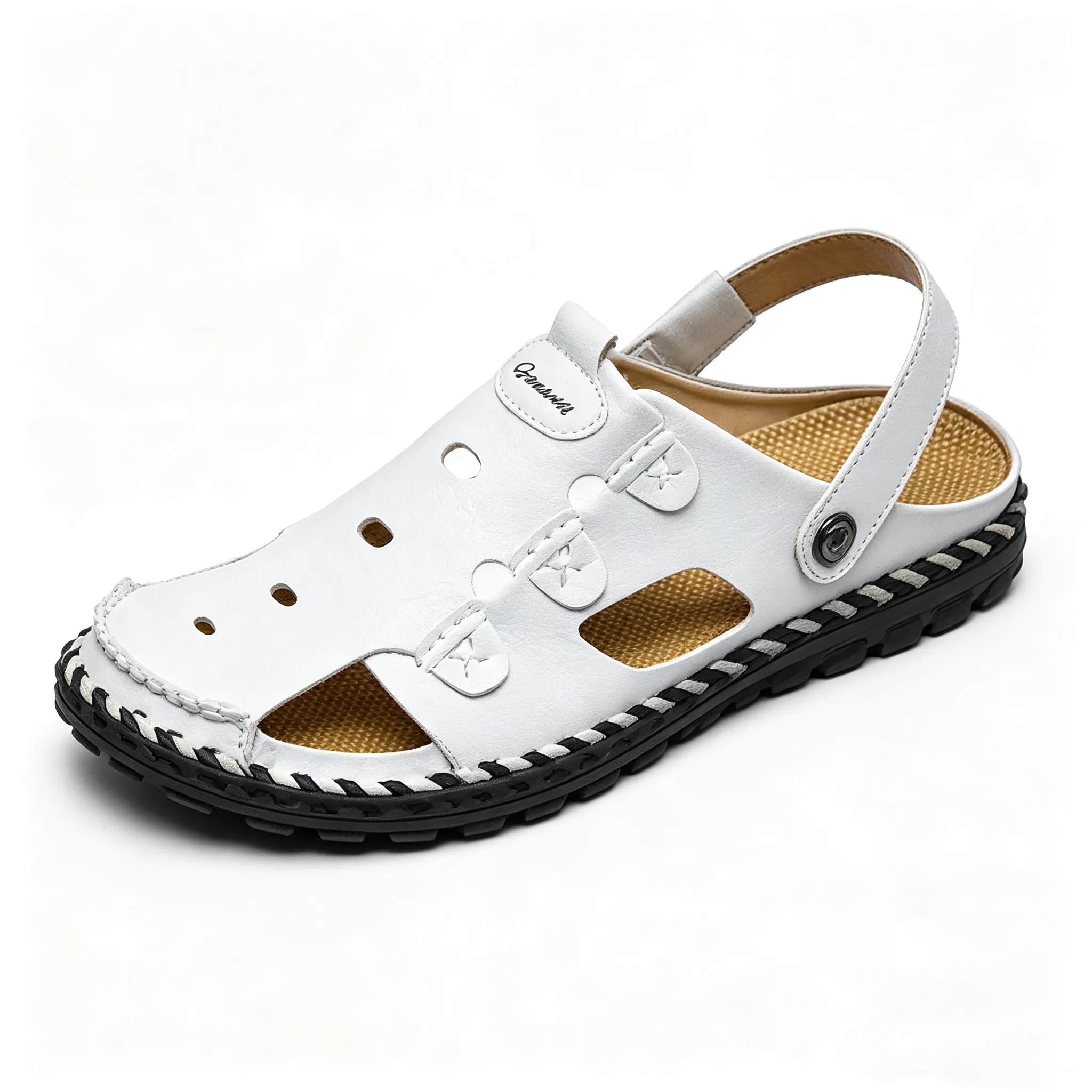 Men Leather Sandal Hiking Casual Shoes Non-slip Wearproof Beach Slipper