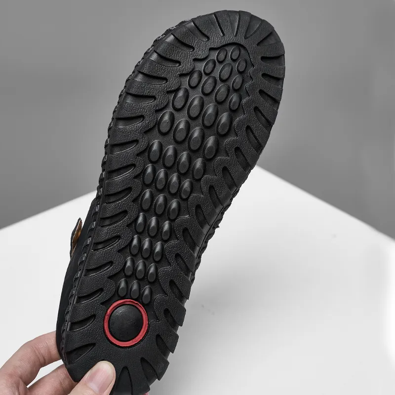 Men Leather Sandal Hiking Casual Shoes Non-slip Wearproof Beach Slipper