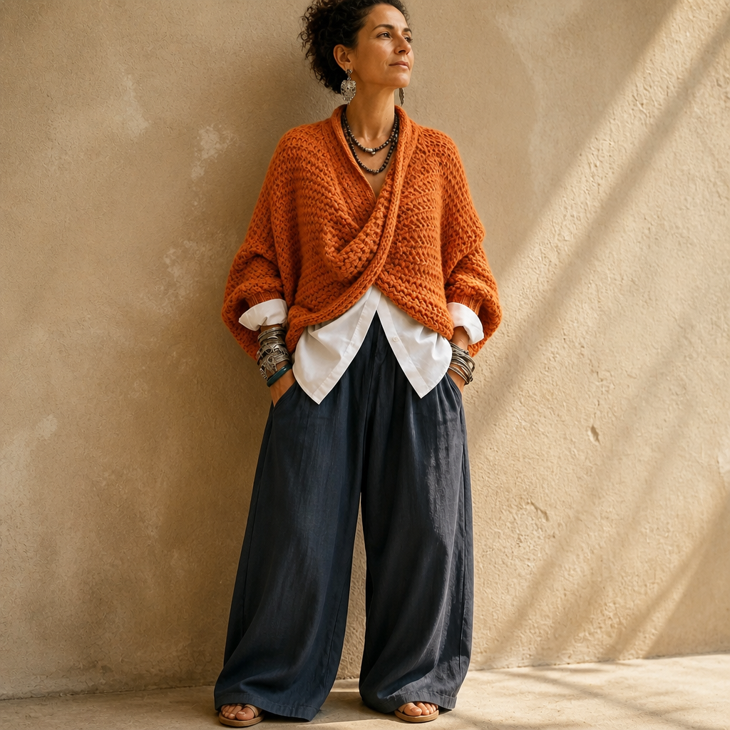 Recent New Products – Chunky Knit Crossover V-Neck Sweater