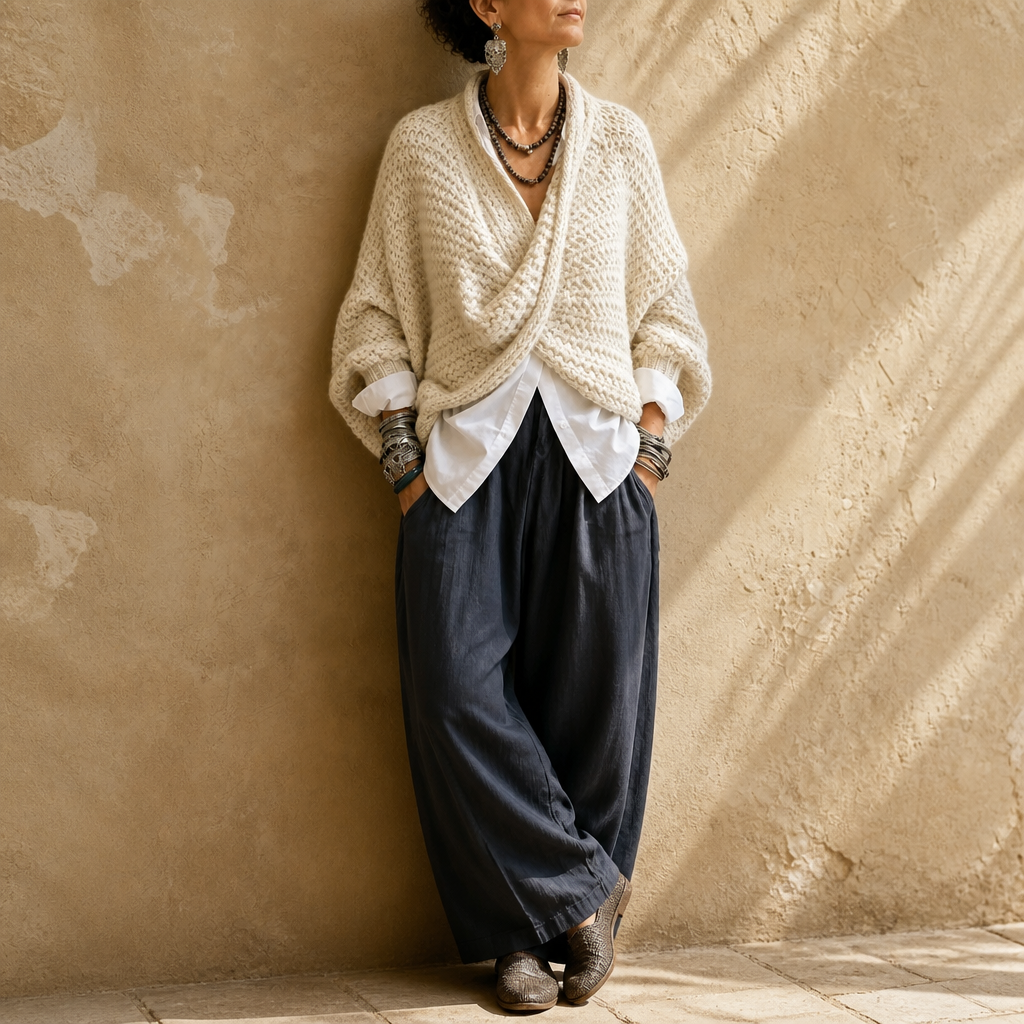 Recent New Products – Chunky Knit Crossover V-Neck Sweater