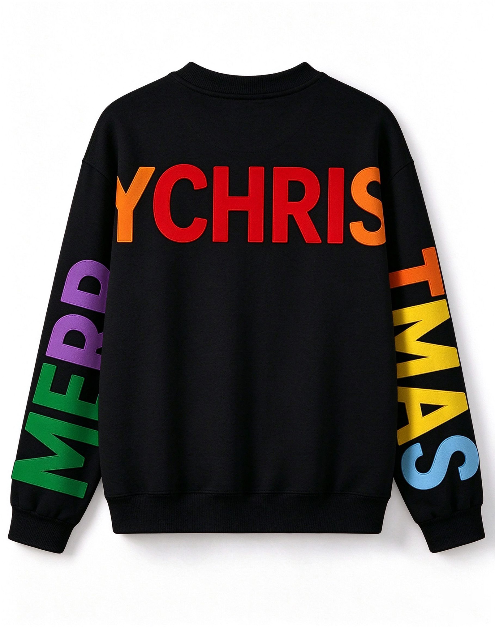 Festive Christmas Knit Pullover, Trendy Sunglasses Santa Print Crew Neck Long Sleeve Sweater
