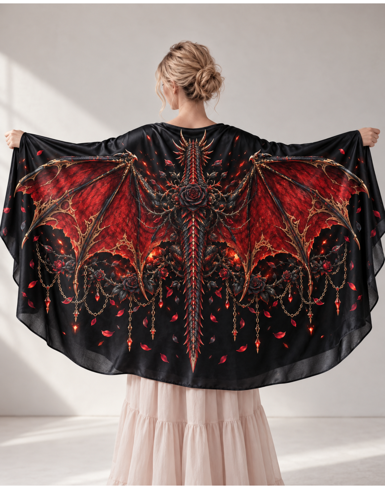 Dark Fantasy Dragon Wing Goth Aesthetic Wrap