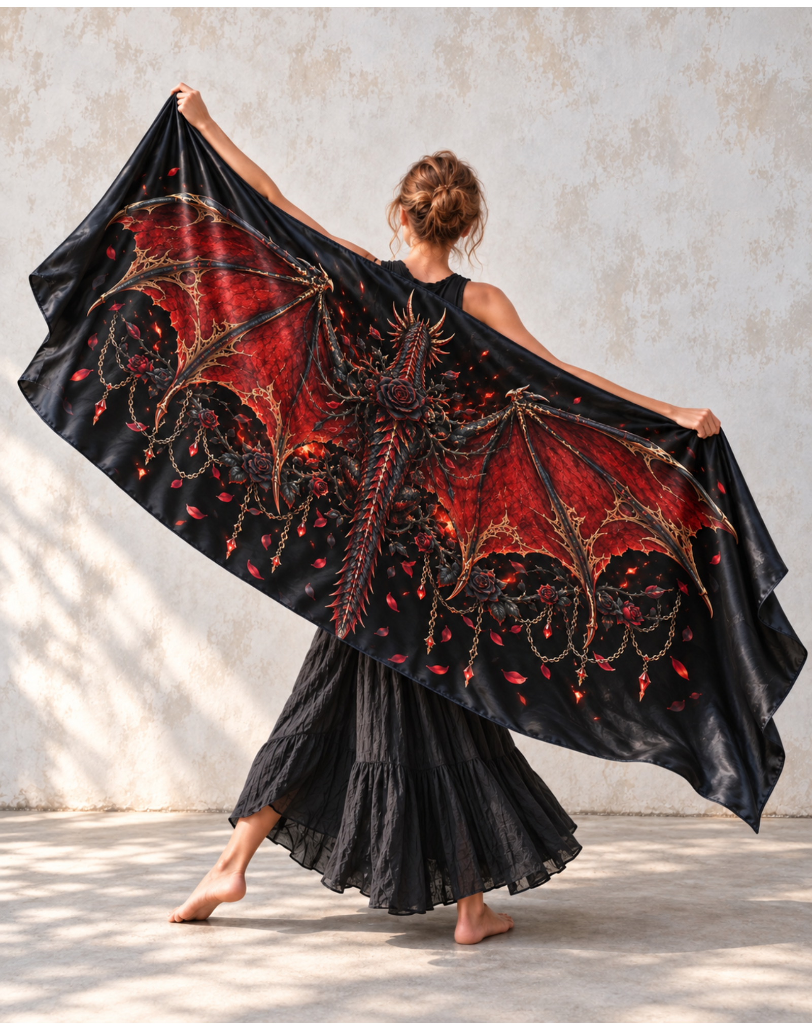 Dark Fantasy Dragon Wing Goth Aesthetic Wrap