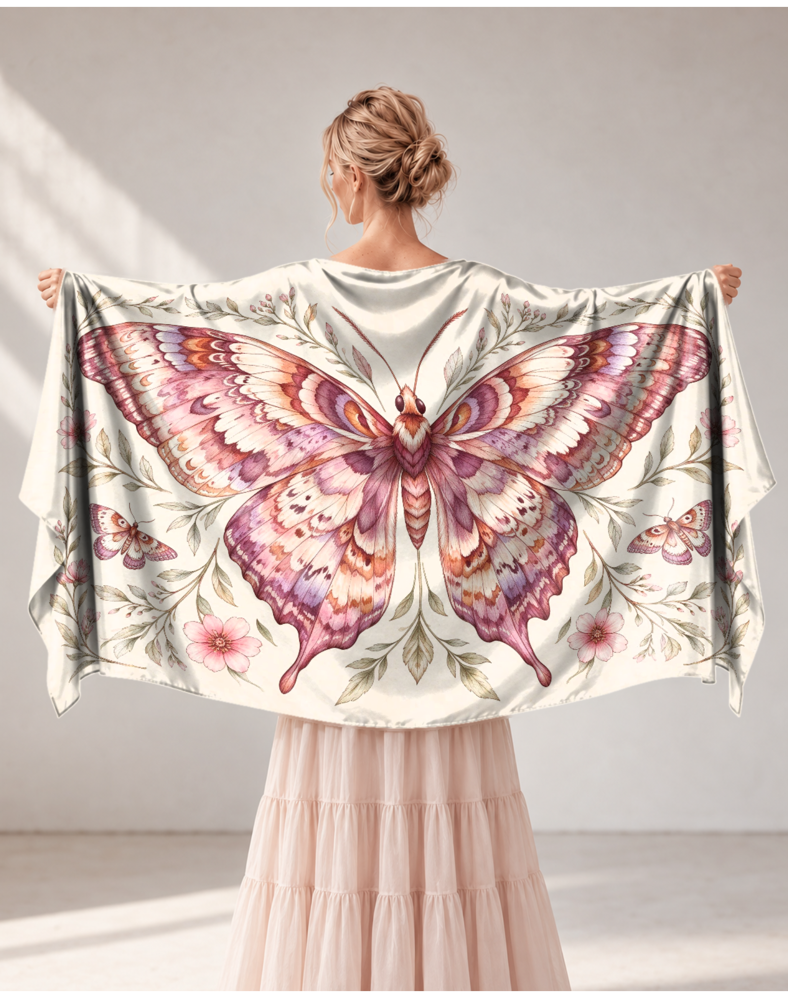 Boho Cottagecore Butterfly Flower Soft Wrap