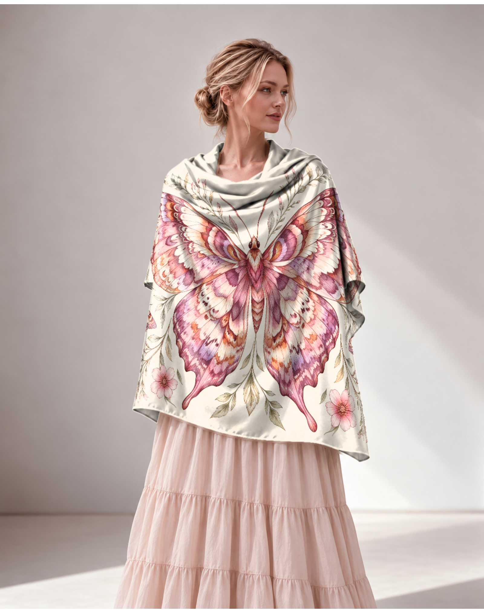 Boho Cottagecore Butterfly Flower Soft Wrap