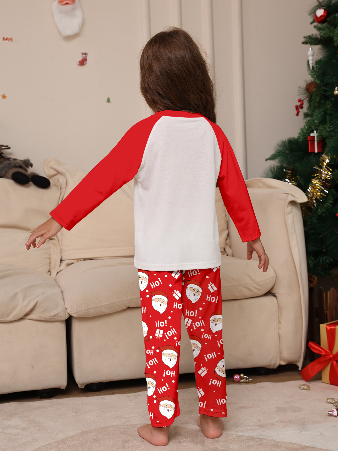 Long‑Sleeve Santa HoHoHo Family Matching Pajamas