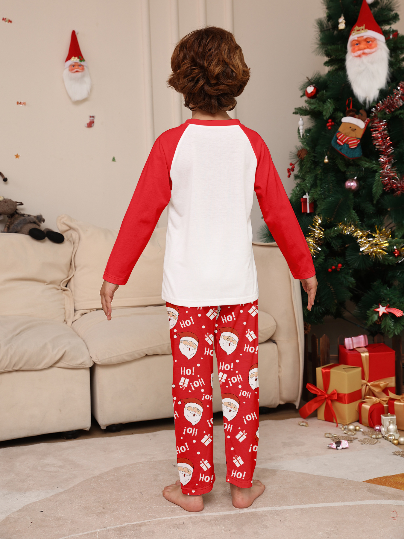 Long‑Sleeve Santa HoHoHo Family Matching Pajamas