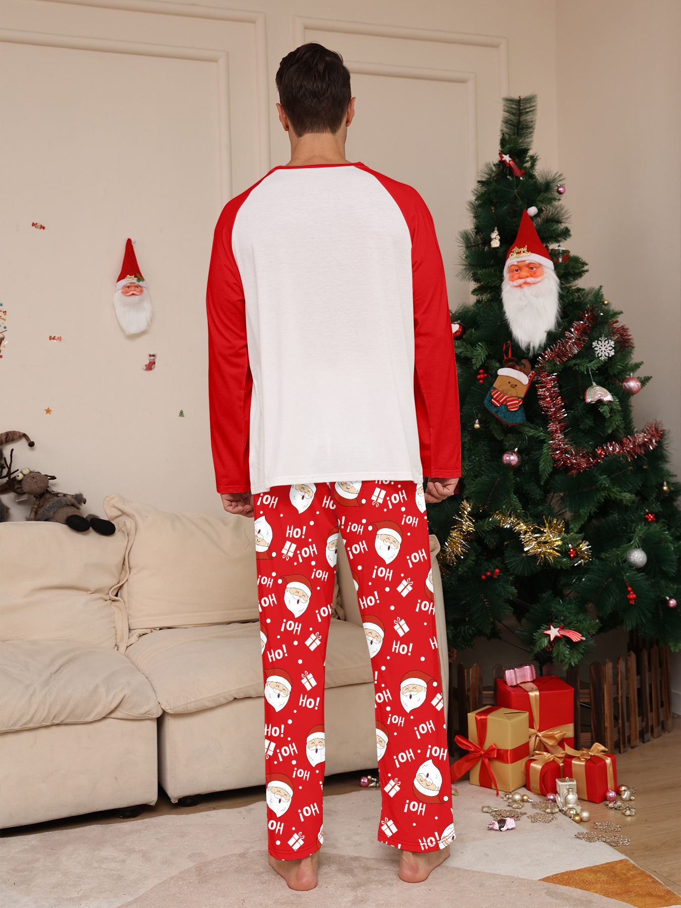 Long‑Sleeve Santa HoHoHo Family Matching Pajamas