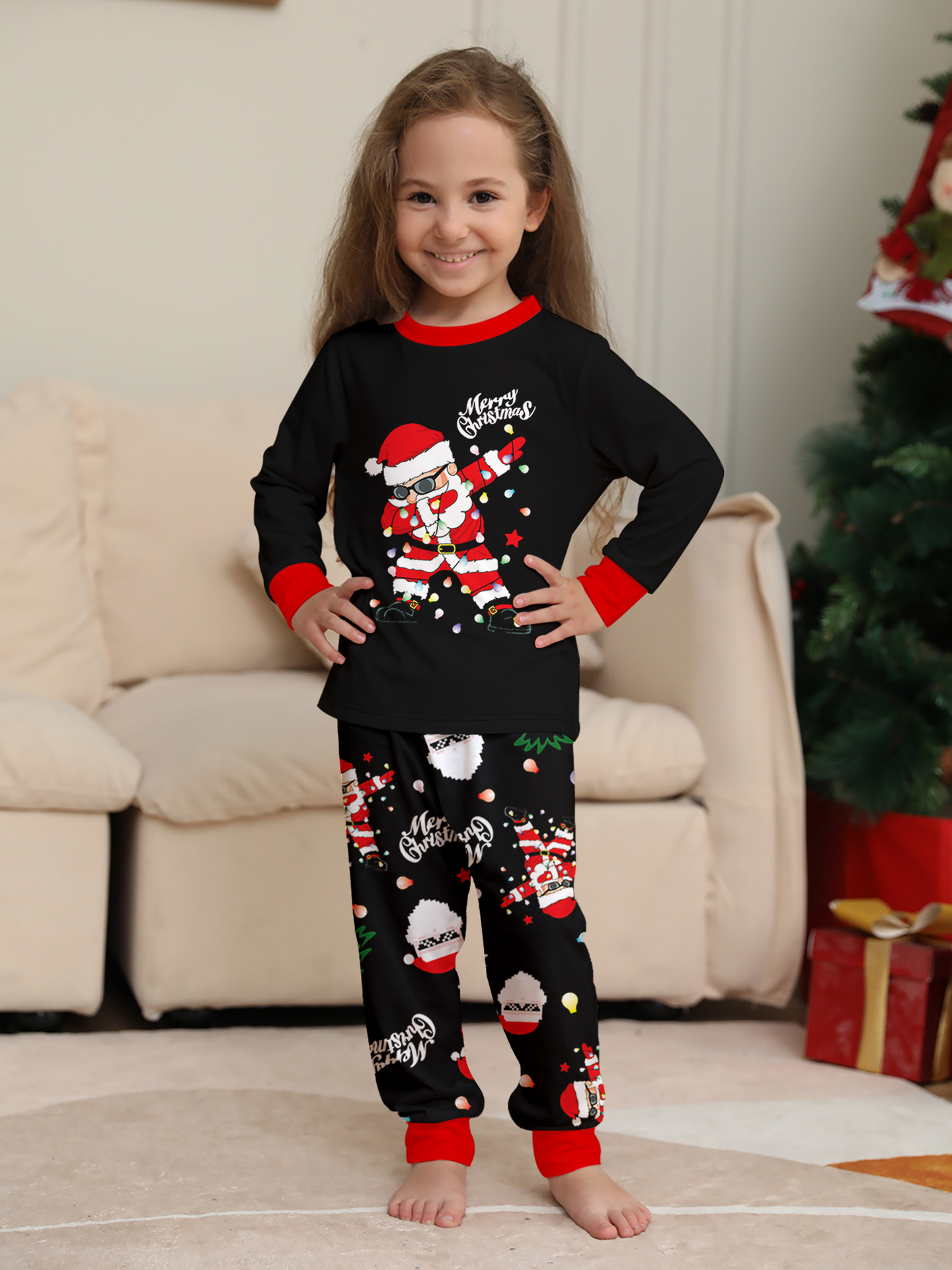 Cool Santa Dancer Black Family Christmas Pajamas