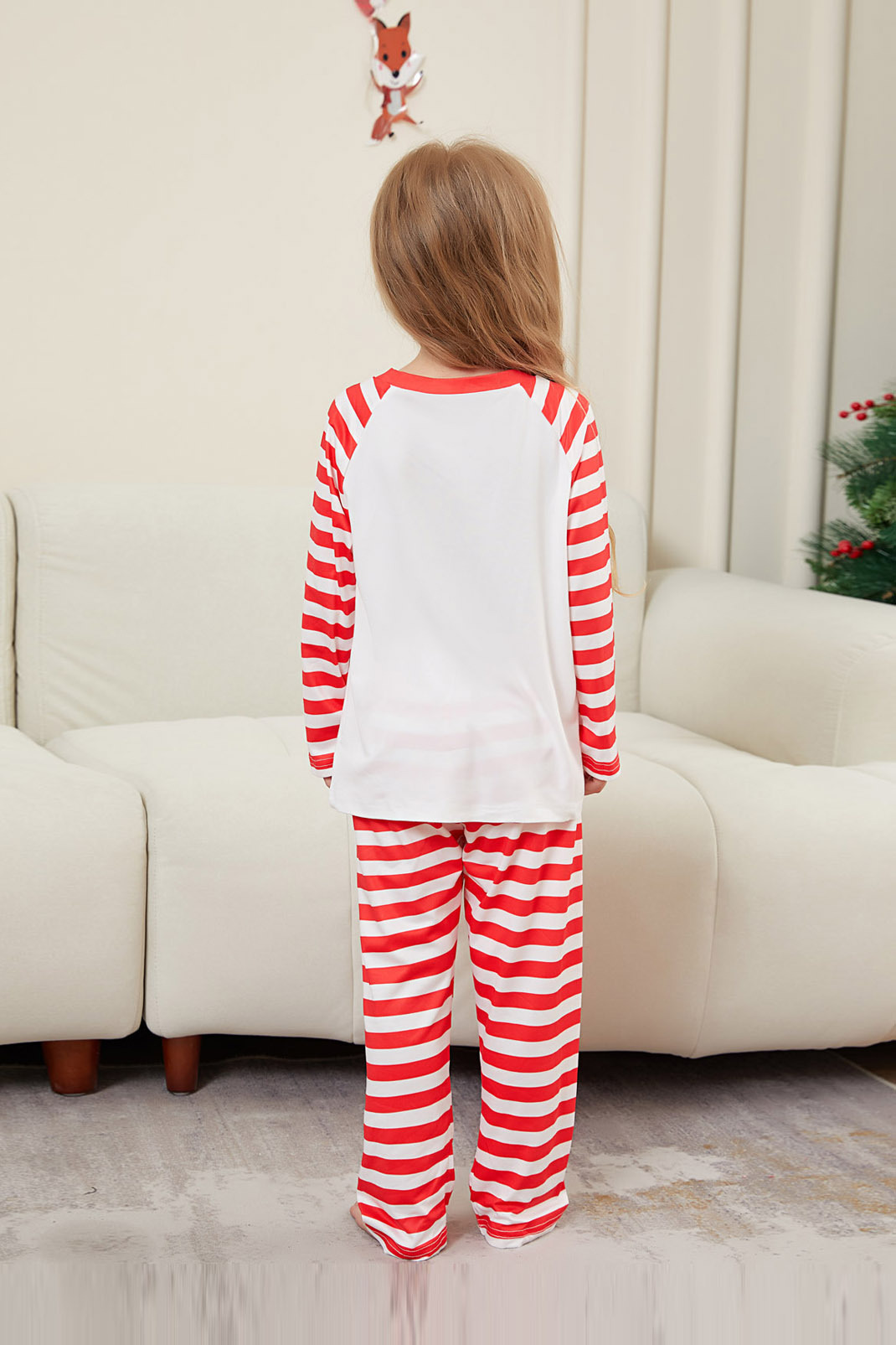 Santa Red‑White Stripe Family Matching Pajamas