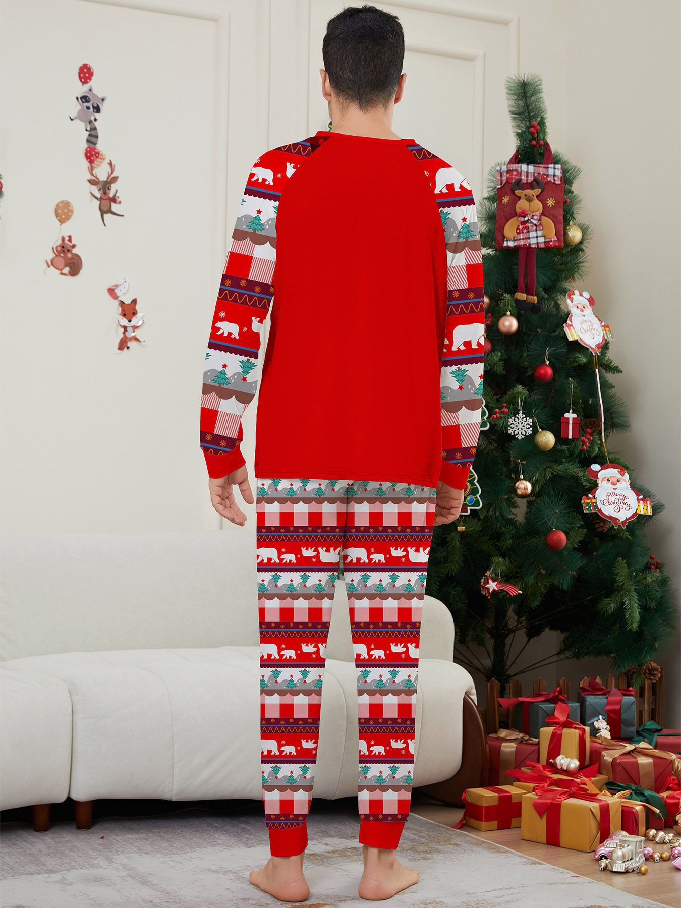Red Polar Bear Christmas Family Pajamas