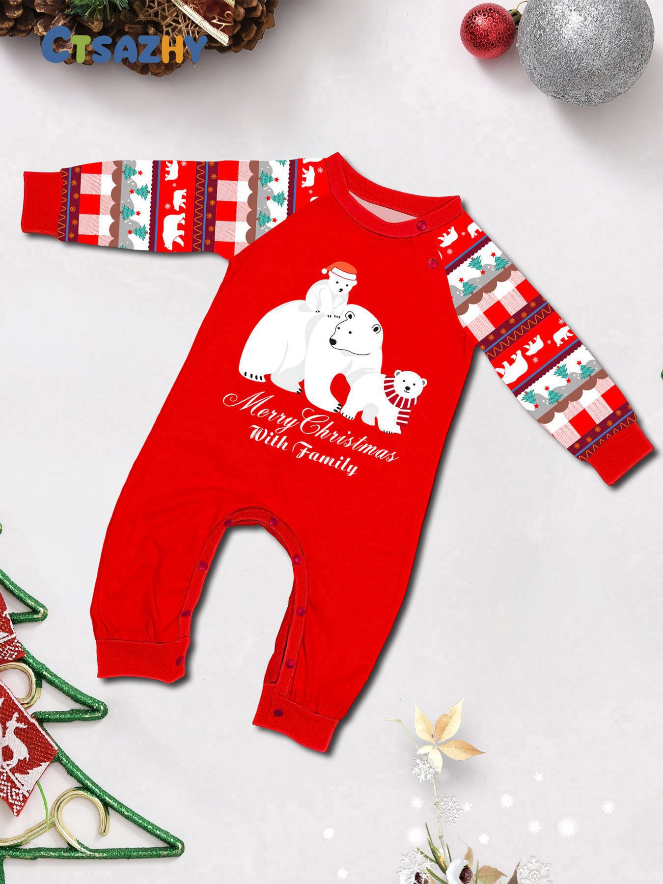 Red Polar Bear Christmas Family Pajamas