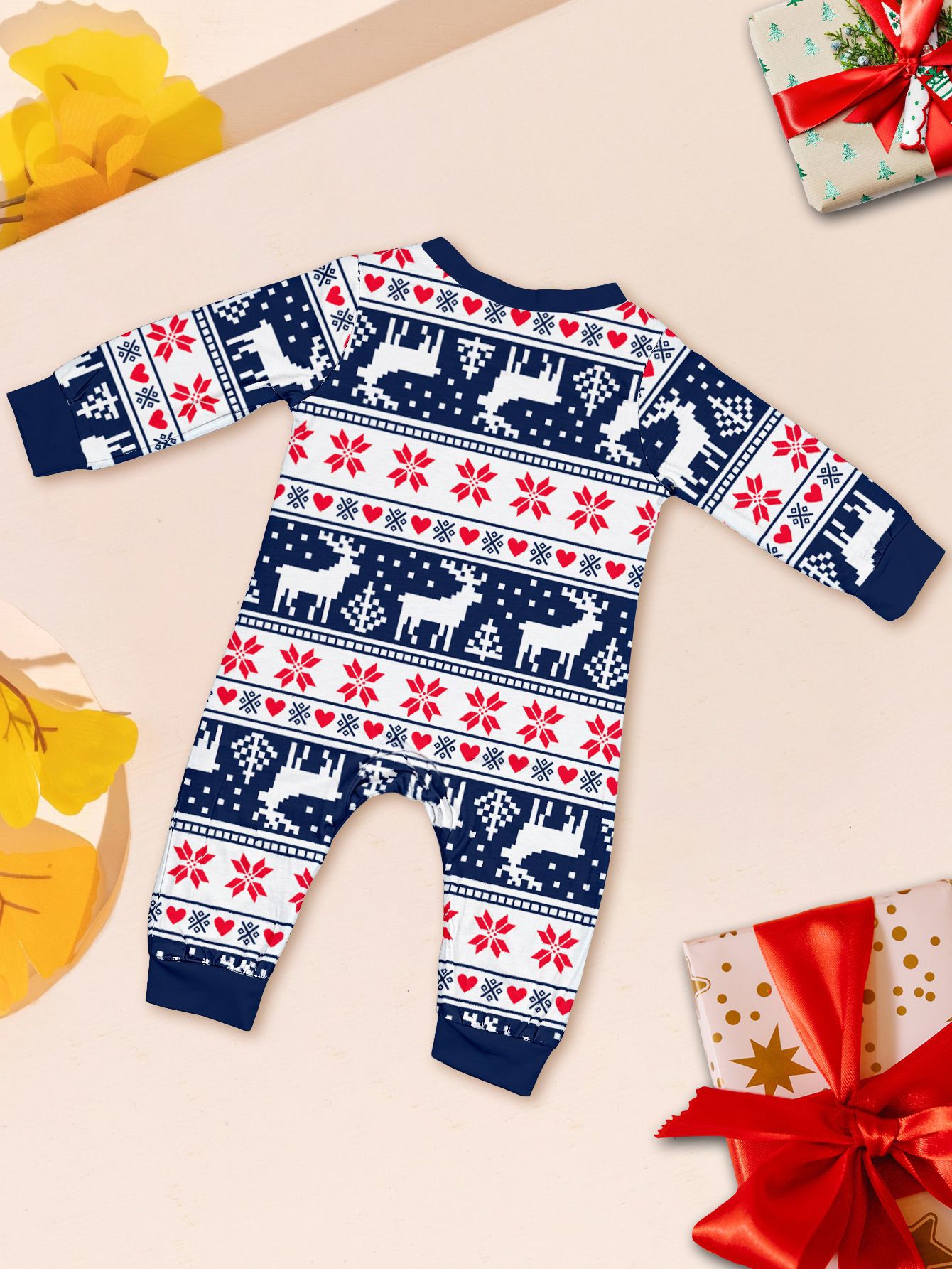 Navy Blue Reindeer Letter Family Pajamas