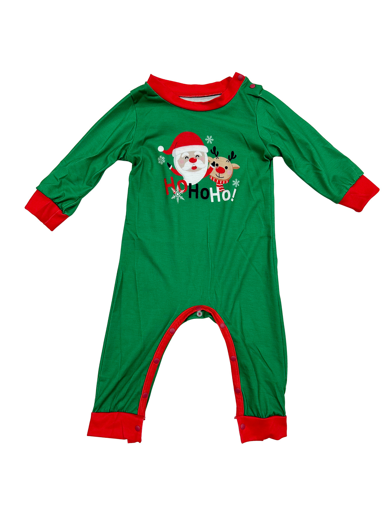 Green Santa‑Reindeer HoHoHo Family Pajamas