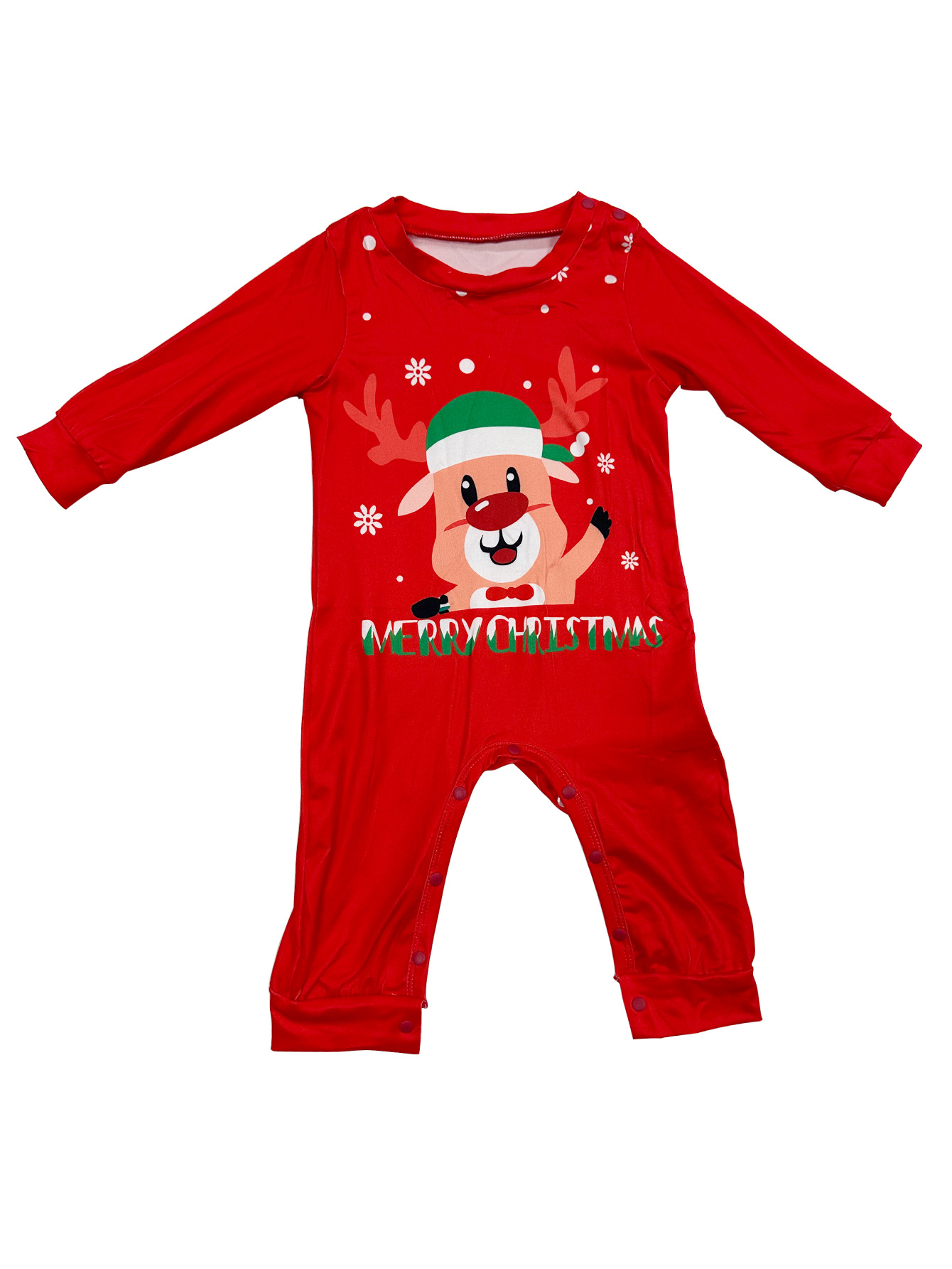 Red‑Green Reindeer‑Snowman Christmas Family Pajamas