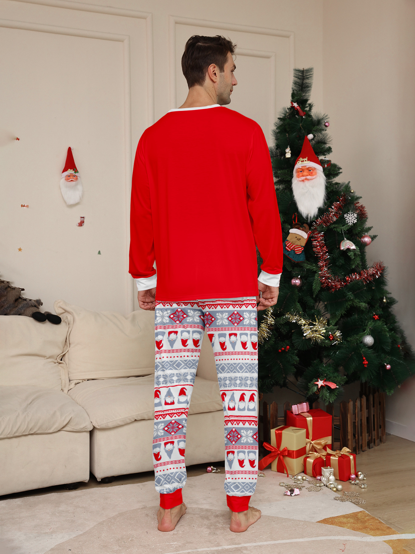 Red Gnome Christmas Family Matching Pajamas
