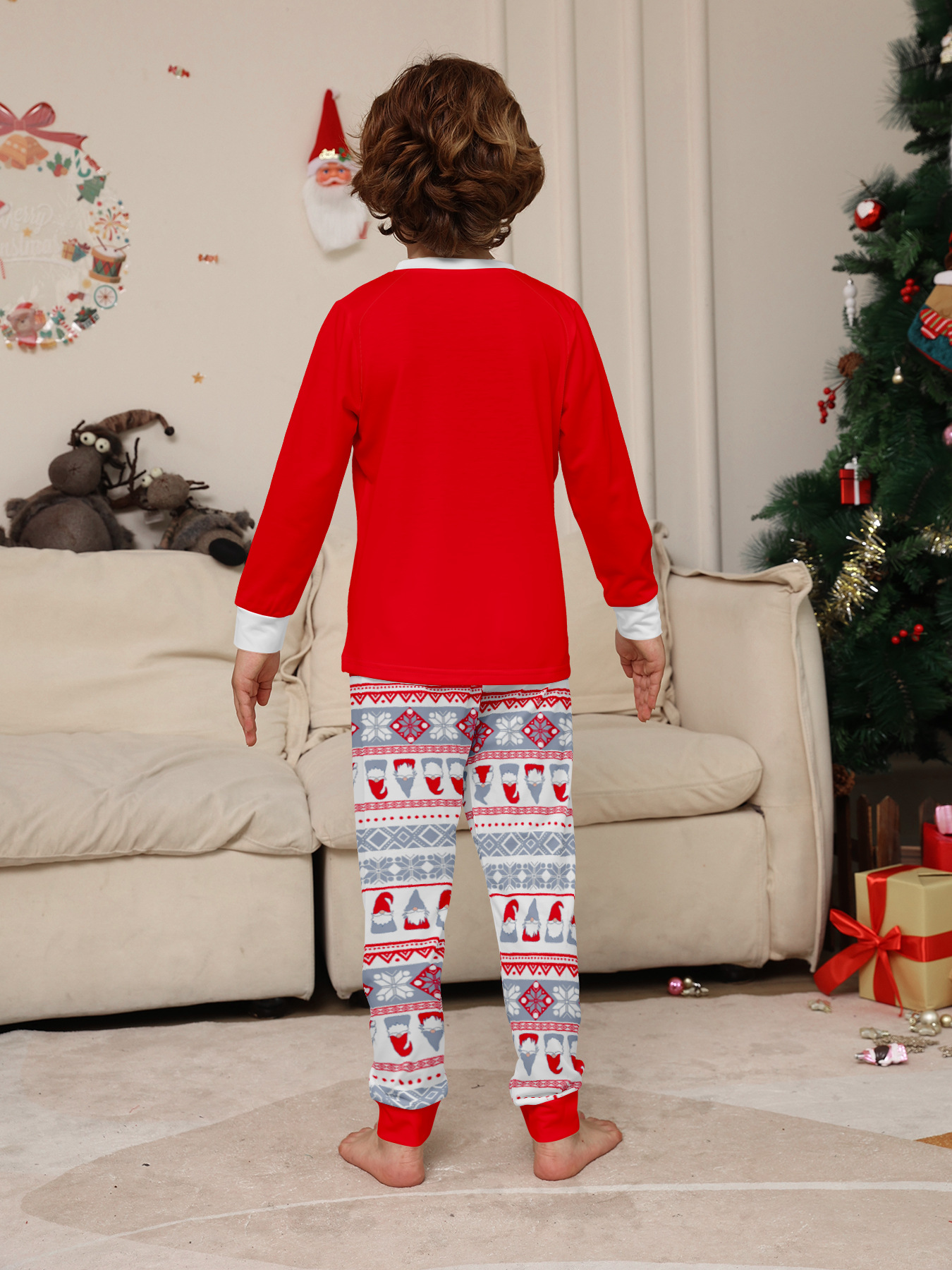 Red Gnome Christmas Family Matching Pajamas