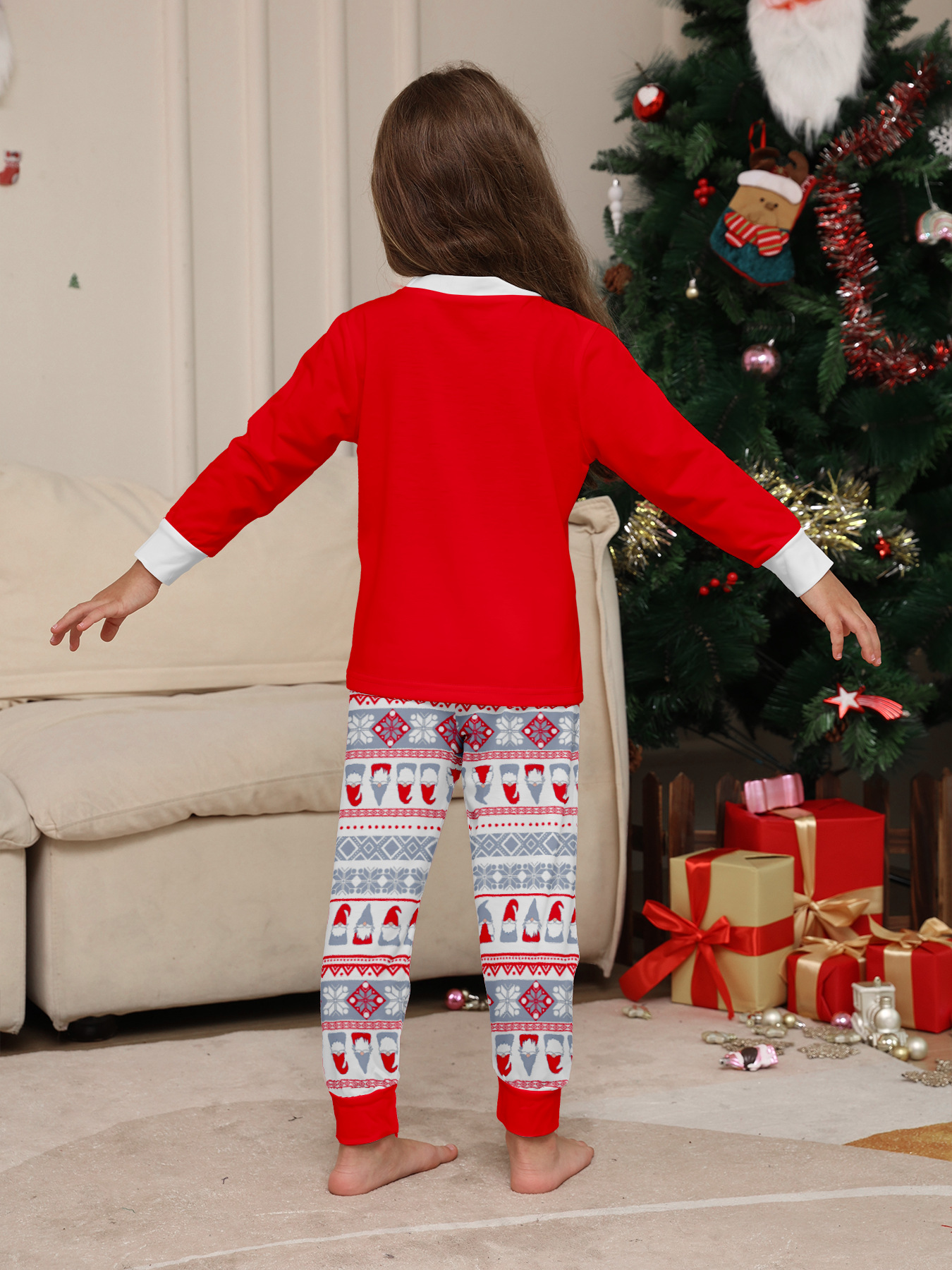 Red Gnome Christmas Family Matching Pajamas