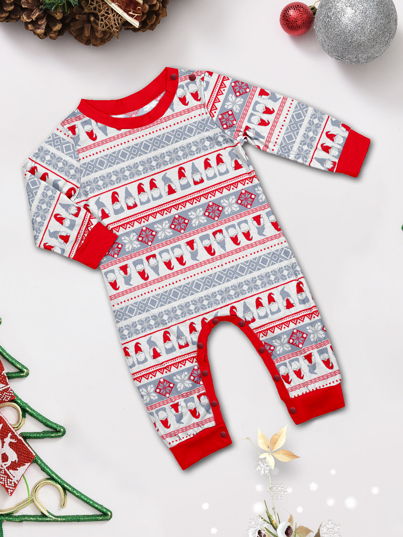 Red Gnome Christmas Family Matching Pajamas