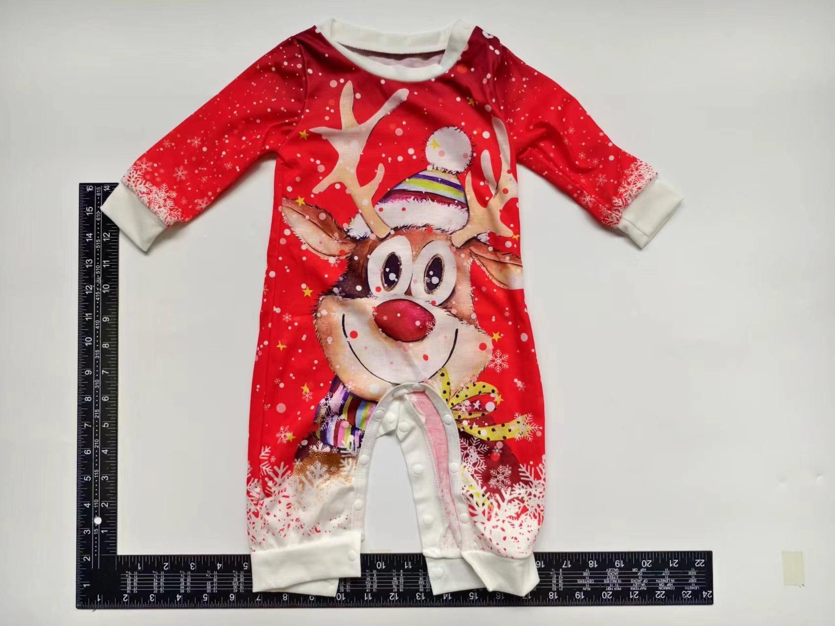 Red Snow‑flake Reindeer Family Matching Pajamas