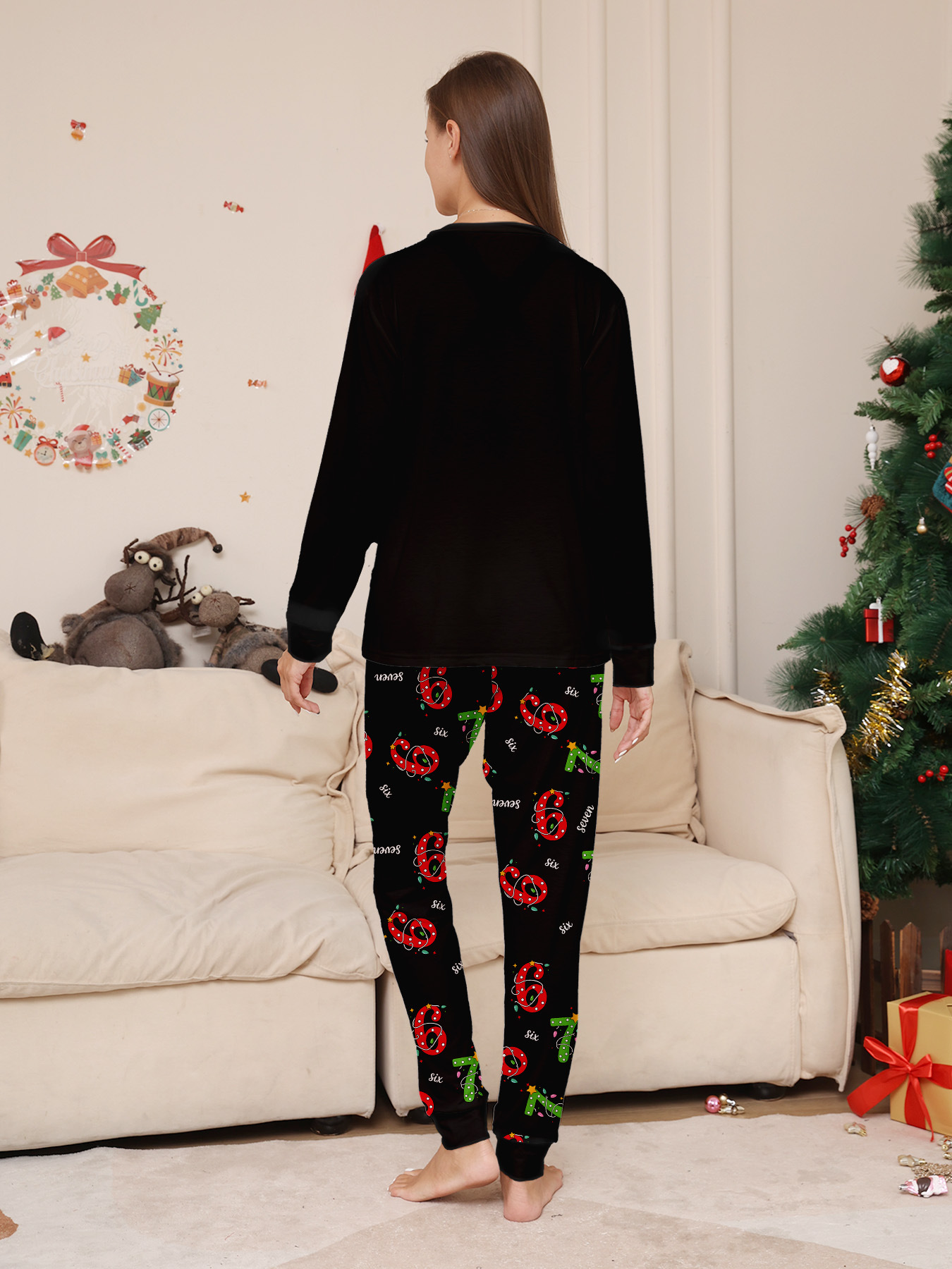Black Christmas Number 67 Family Matching Pajamas