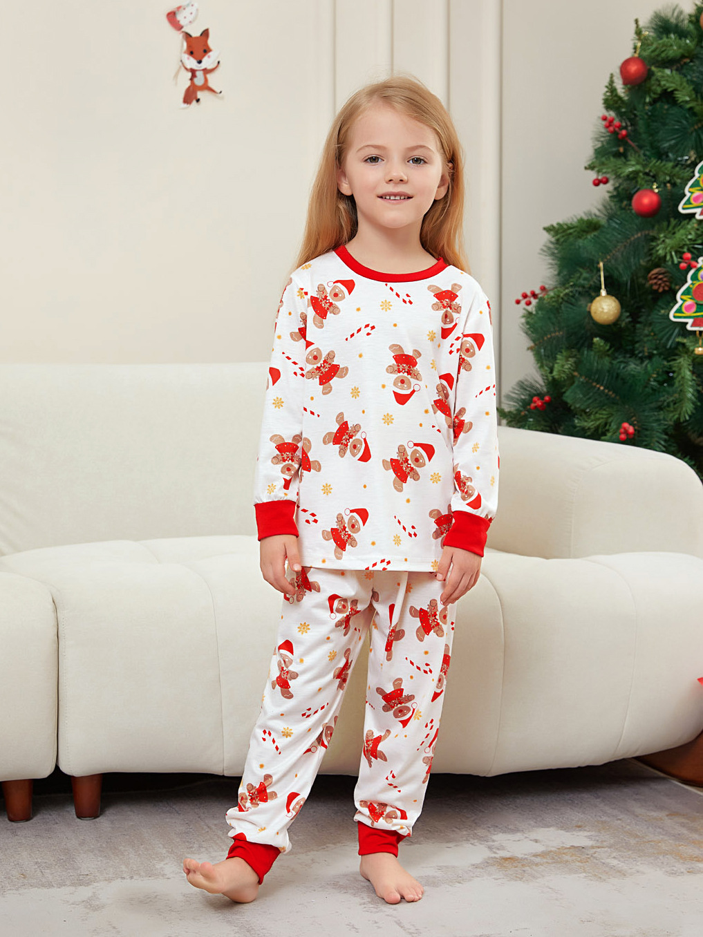 Gingerbread Man Print Family Christmas Pajamas