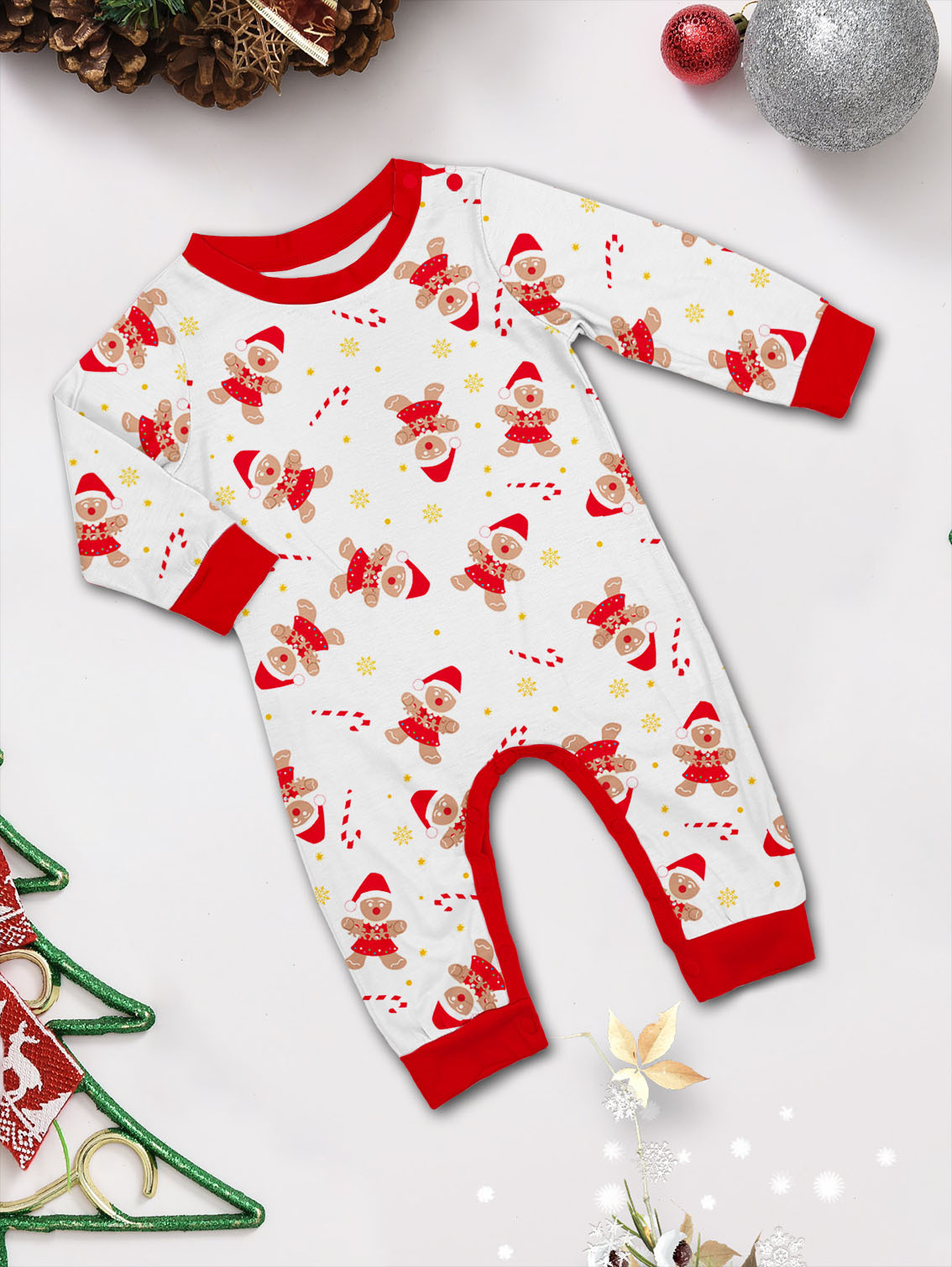 Gingerbread Man Print Family Christmas Pajamas