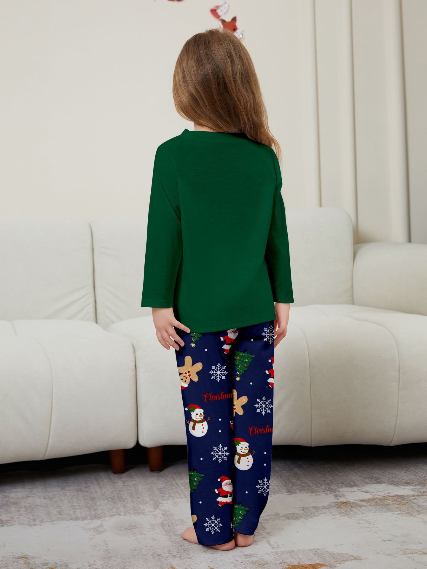 Green Christmas Tree Snowman Family Matching Pajamas