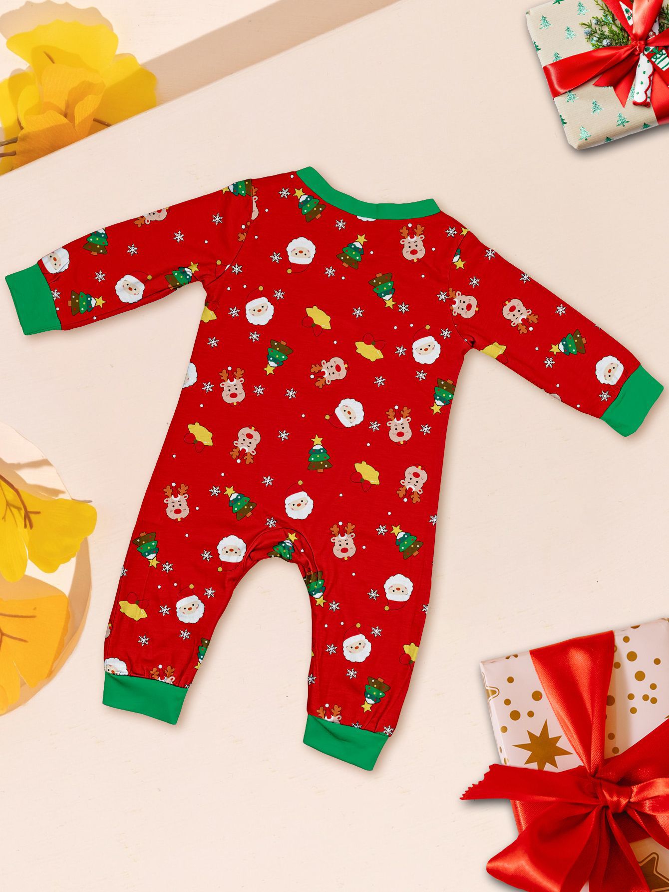 Red Santa Reindeer Christmas Full Print Family Matching Pajamas