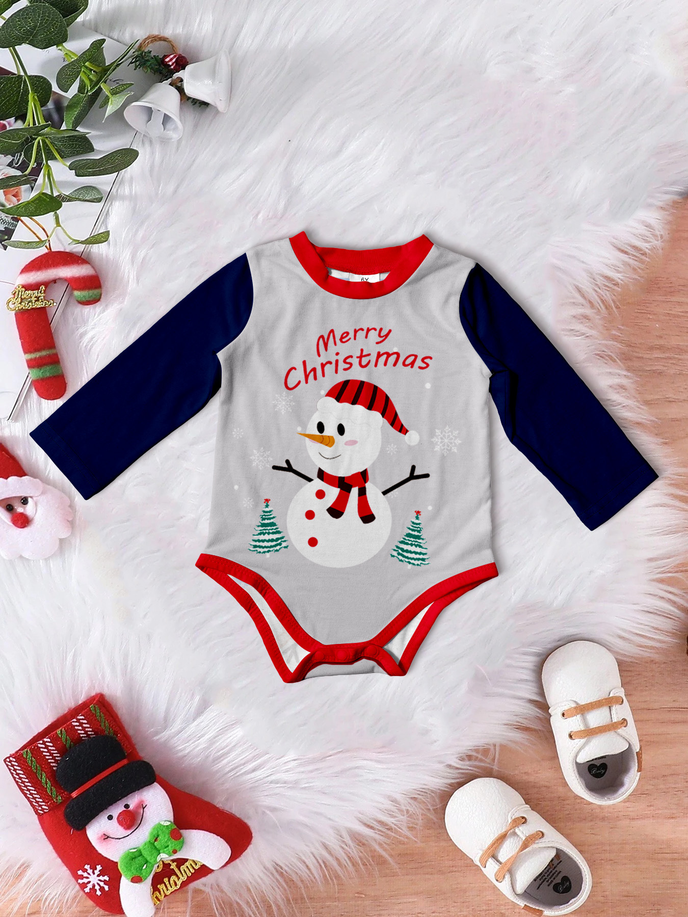 Snowman Short Sleeve Shorts Family Matching Pajamas
