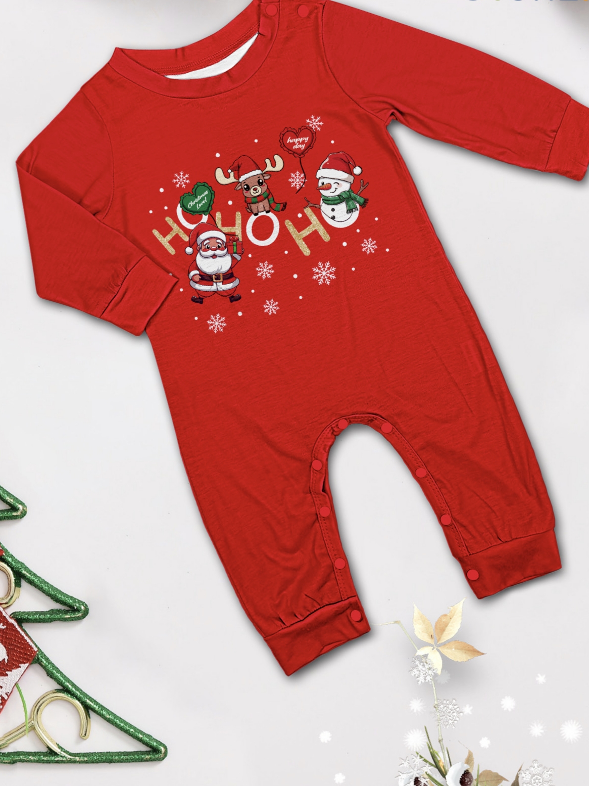 Red Top Red‑White Stripe Christmas Family Matching Pajamas