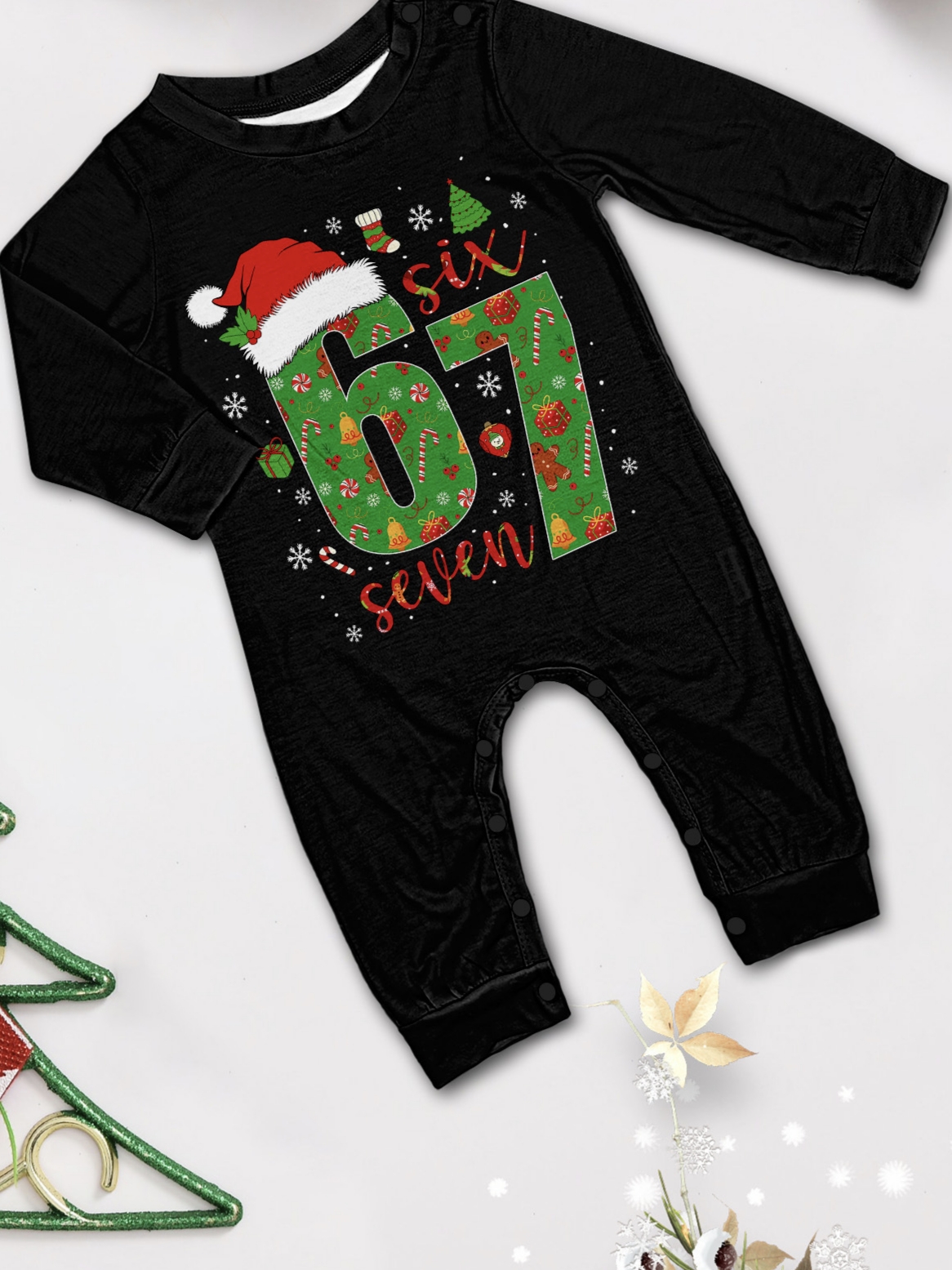 Black Christmas Number 67 Family Matching Pajamas