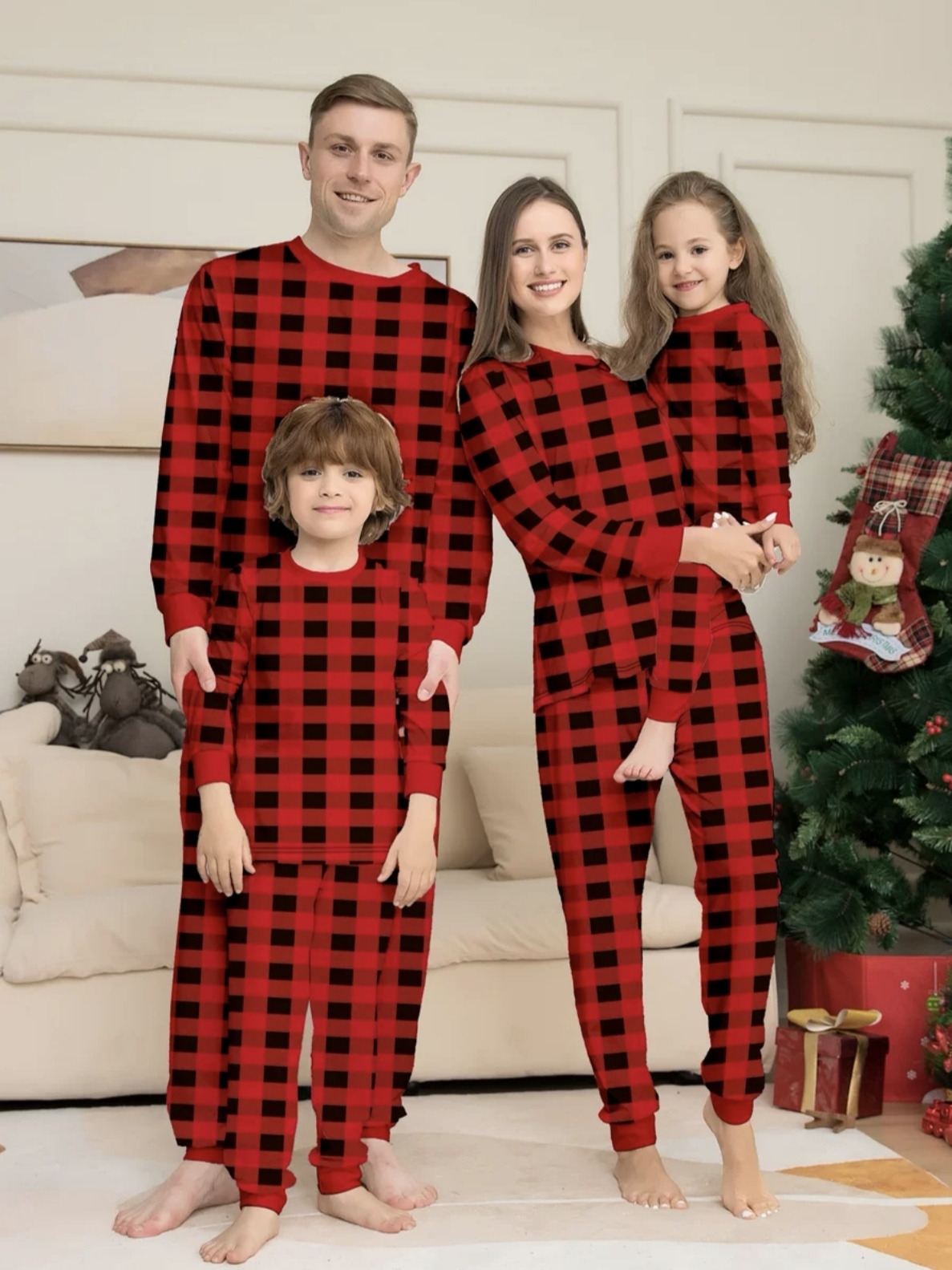 Red Buffalo Plaid Family Matching Pajamas