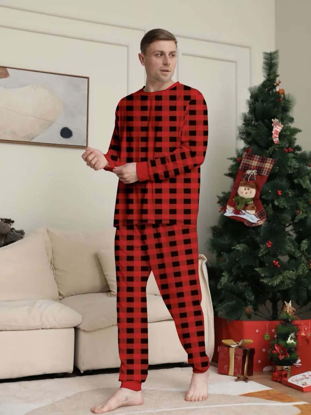 Red Buffalo Plaid Family Matching Pajamas