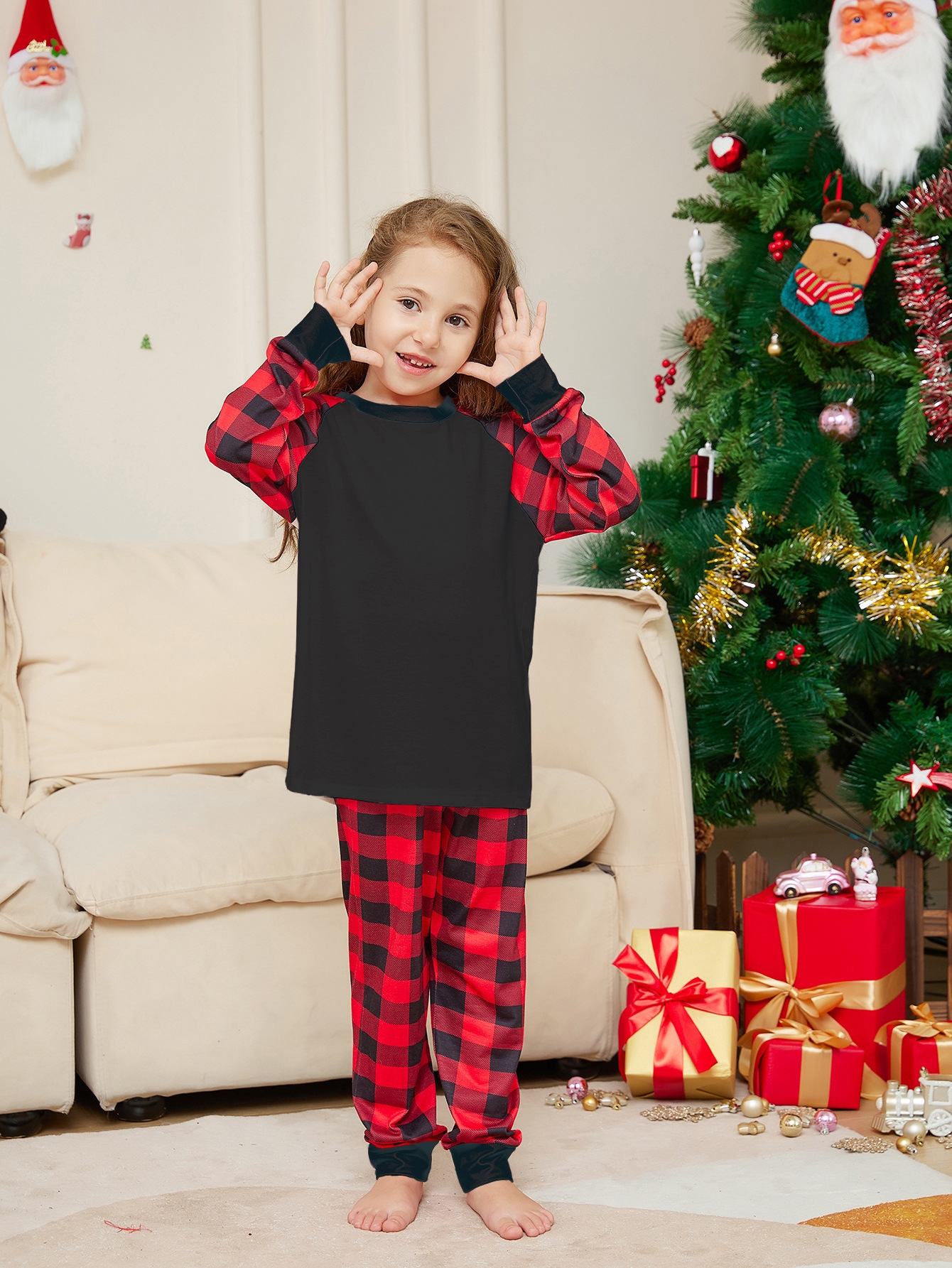 Raglan Plaid Family Matching Pajamas