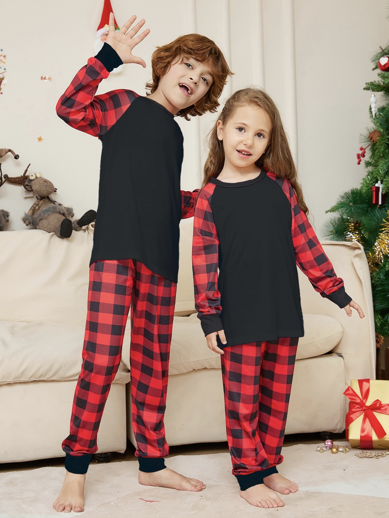 Raglan Plaid Family Matching Pajamas