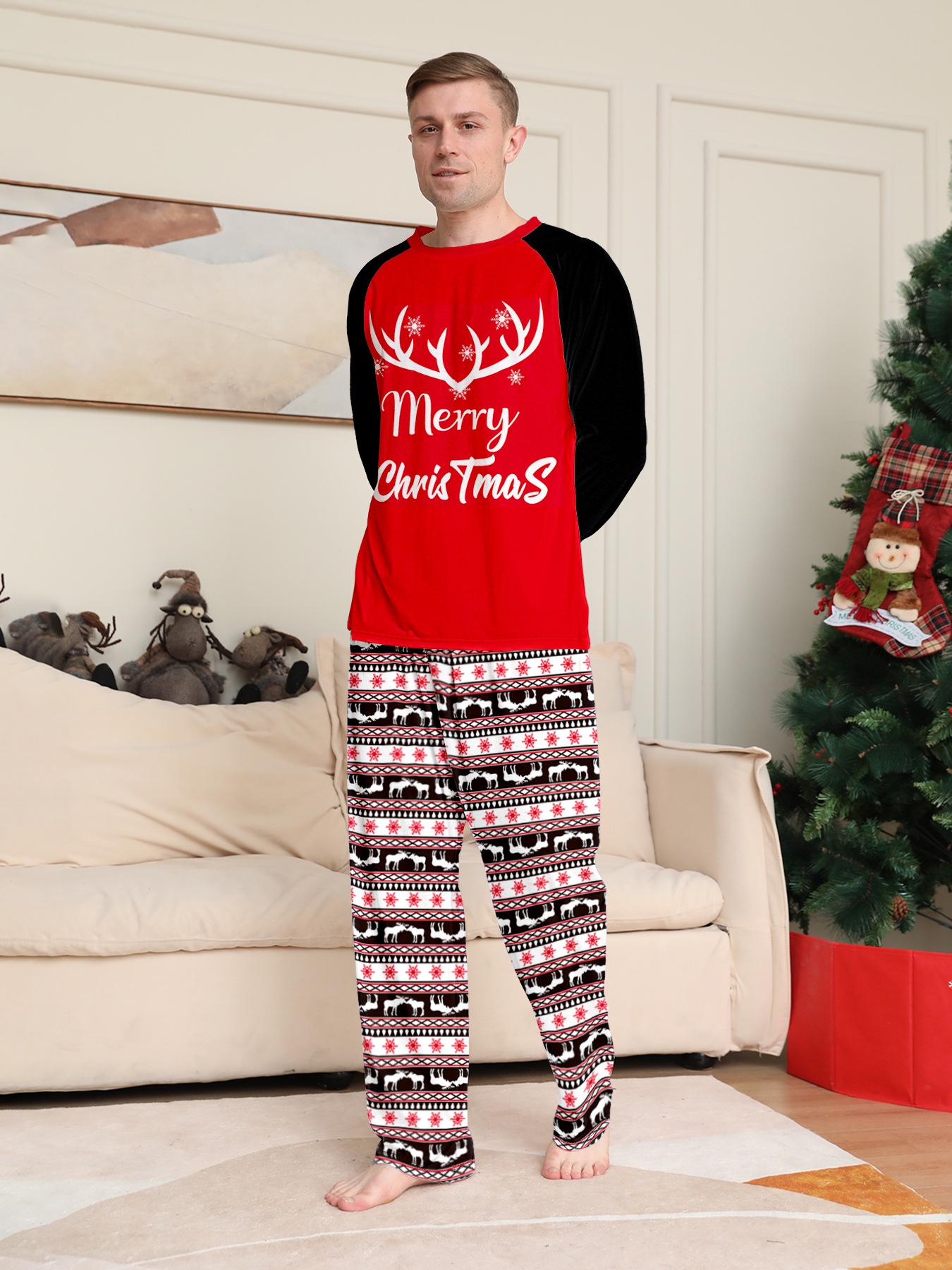 Reindeer Print Family Matching Pajamas