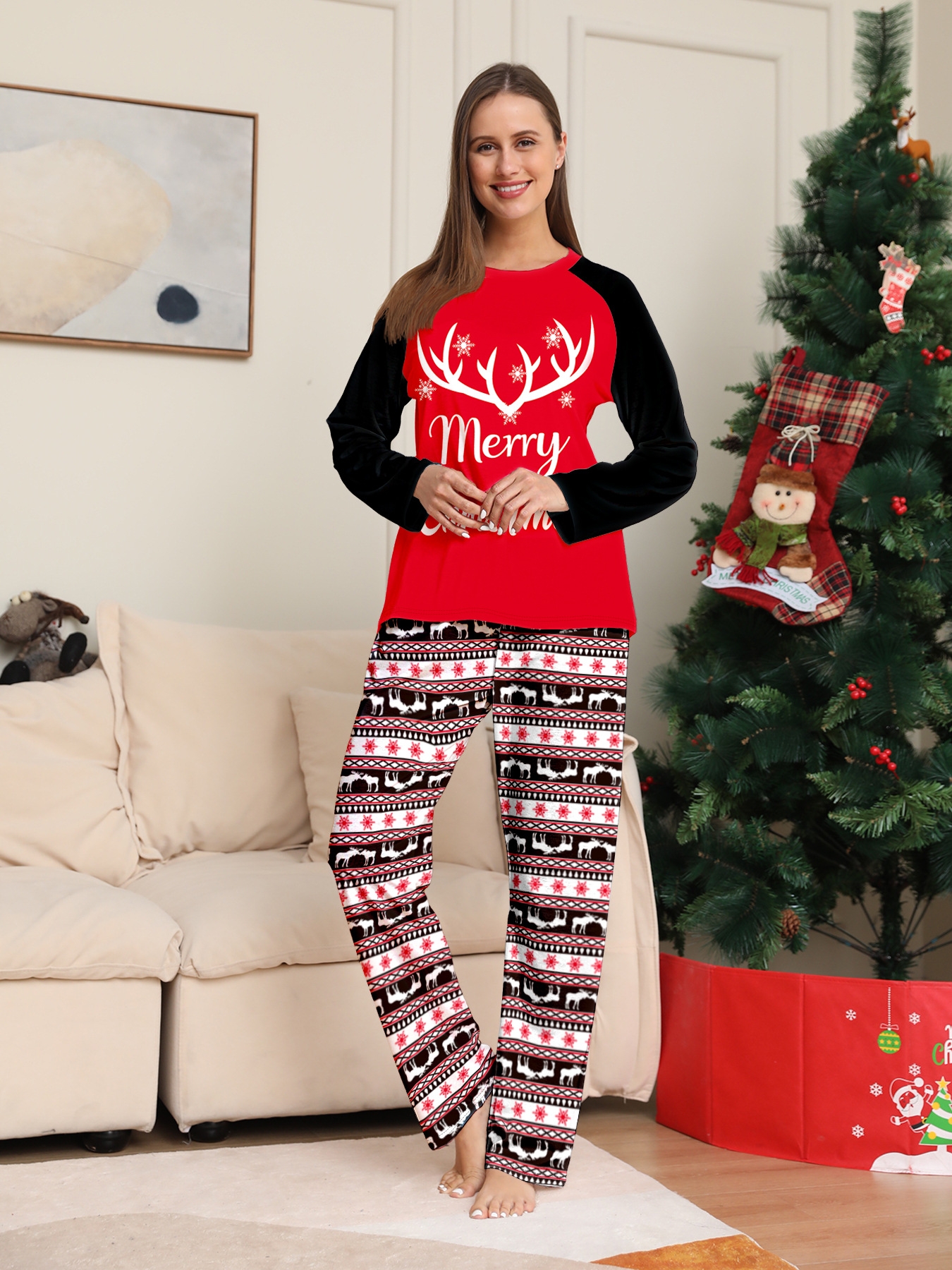 Reindeer Print Family Matching Pajamas