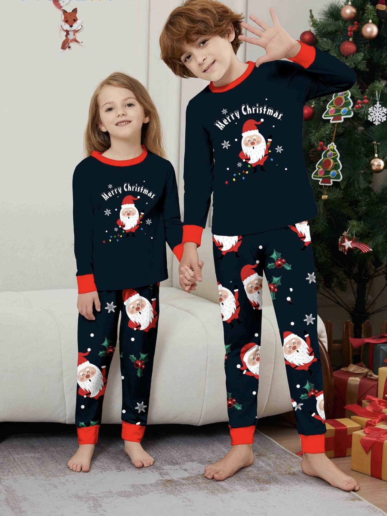 Santa Print Family Matching Pajamas