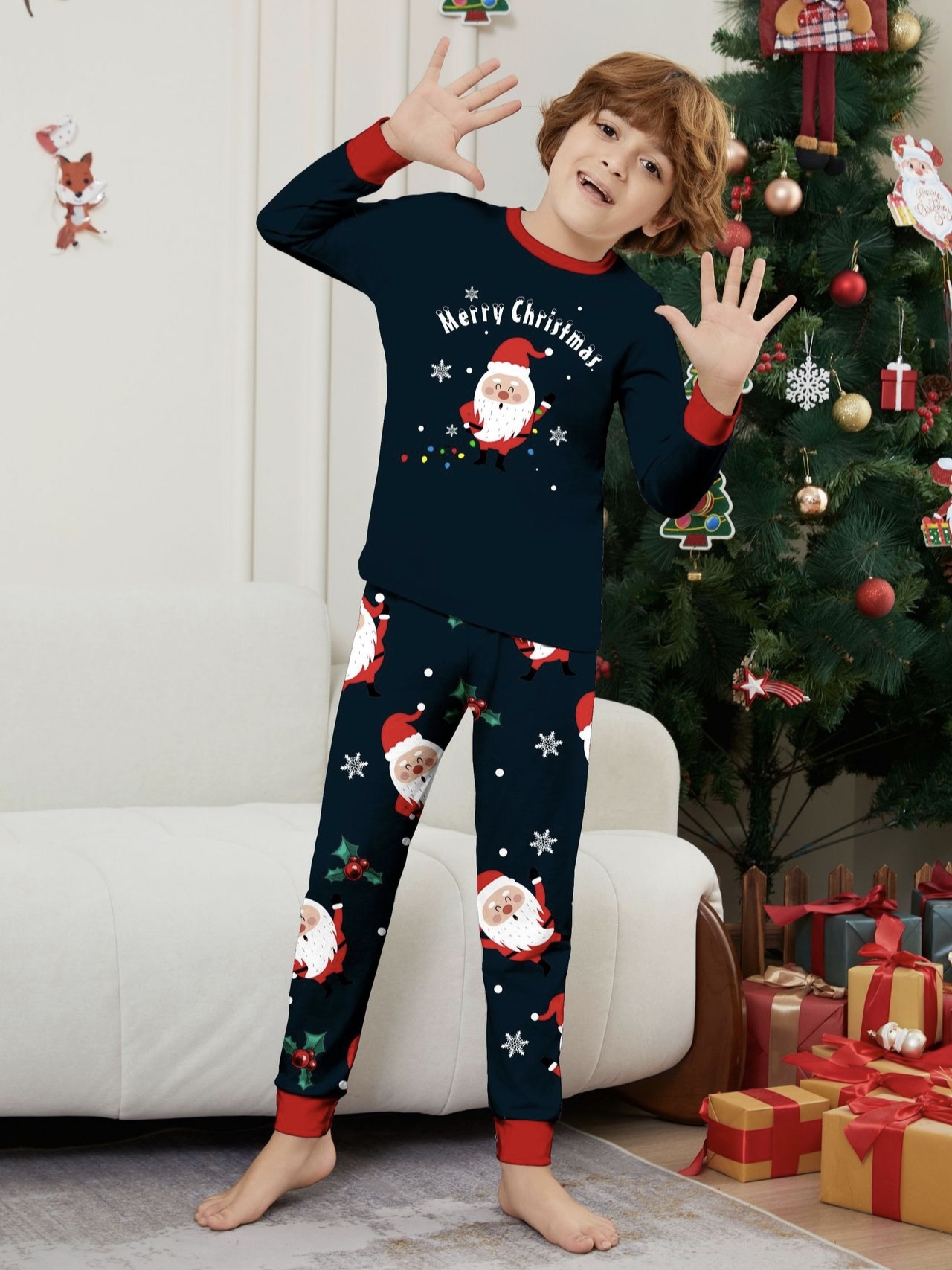 Santa Print Family Matching Pajamas