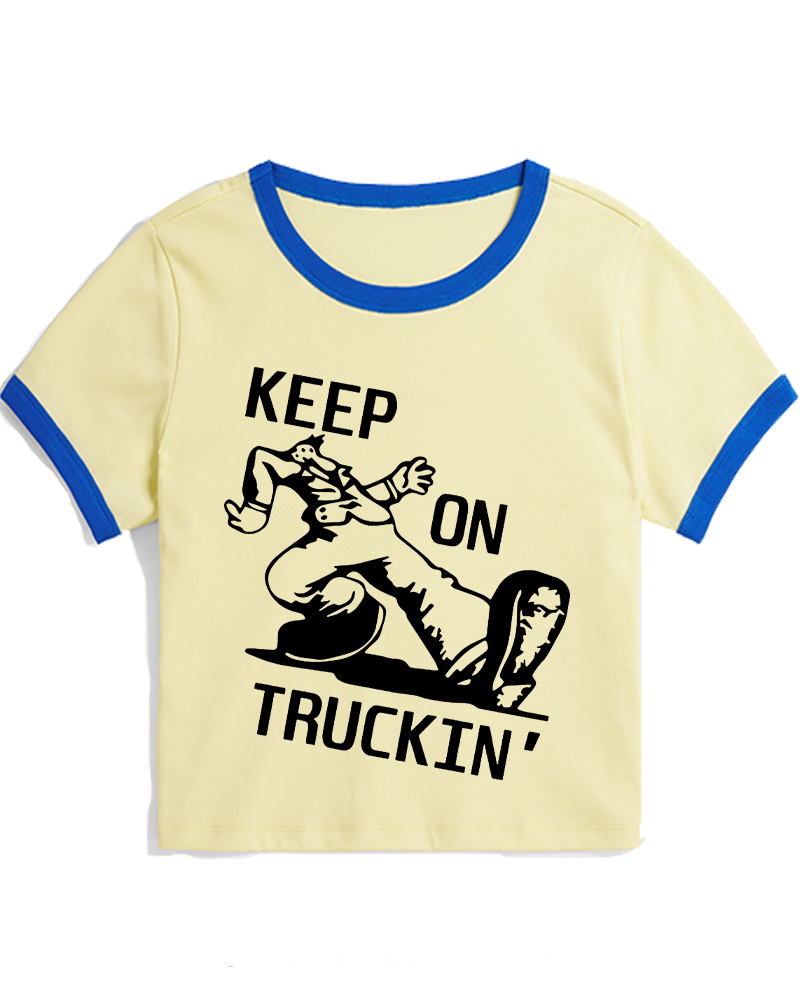 1960s Keep On Truckin' Women's Ringer T-shirt image 1