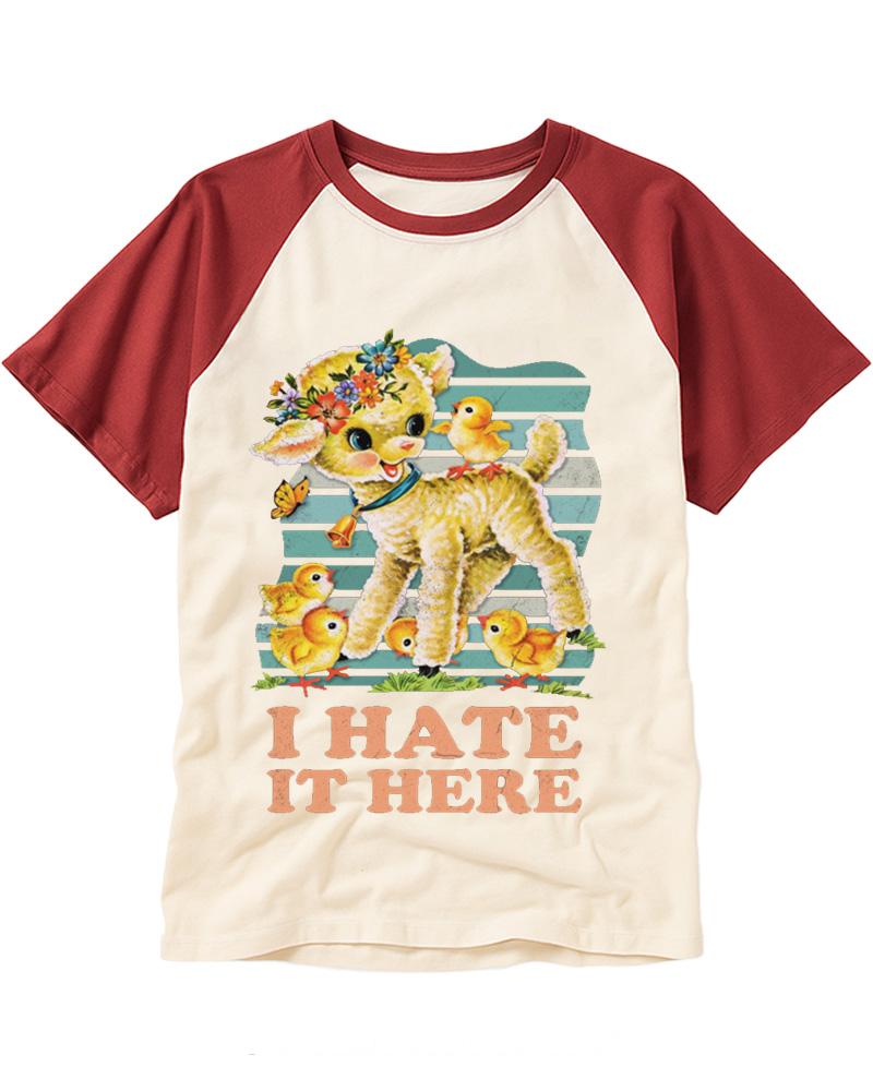 I Hate It Here 1950s Raglan Baseball T-Shirt image 1
