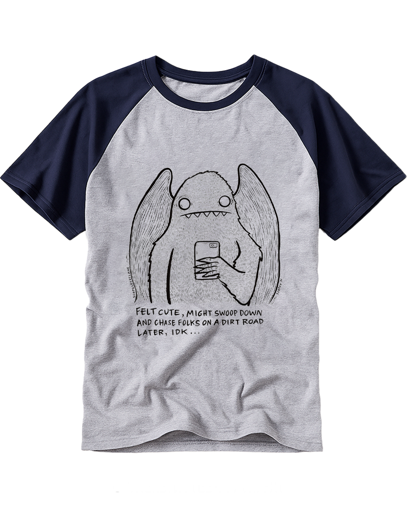 Felt Cute Might Swoop Later 2000s Raglan Baseball T-Shirt image 1