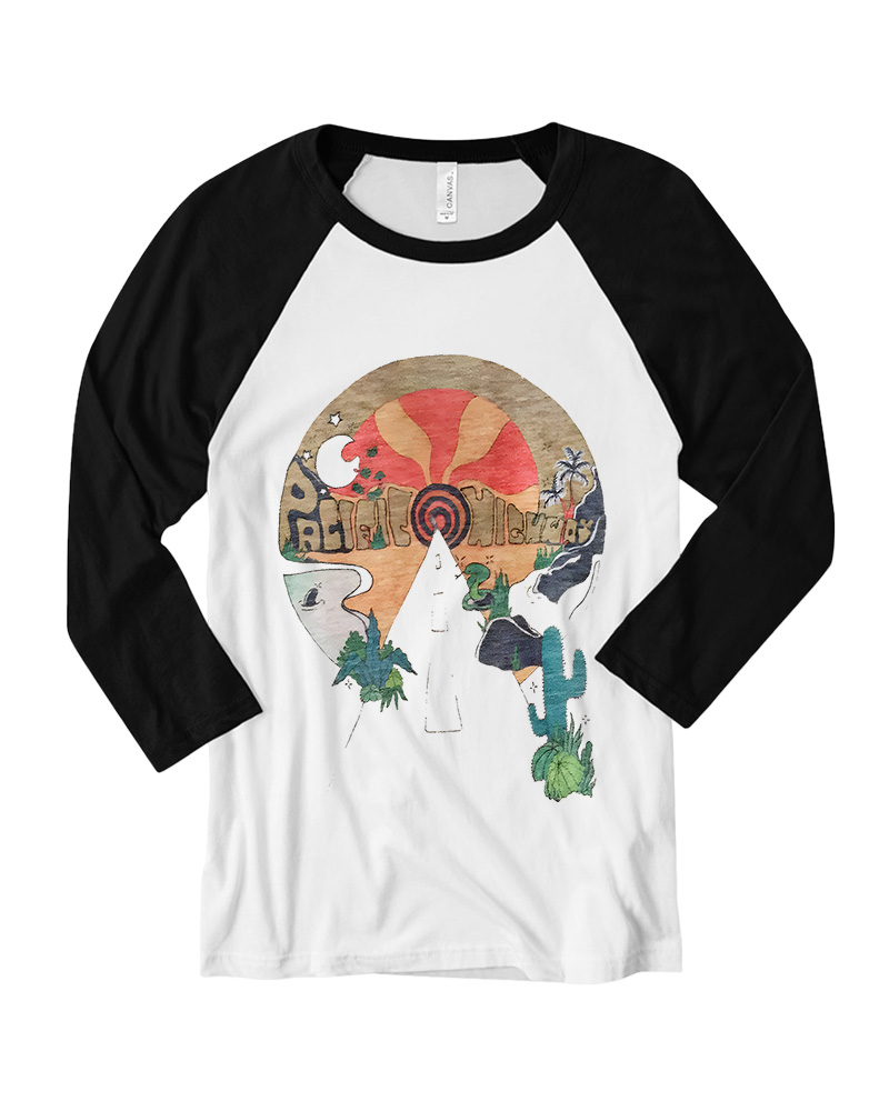 Open Road Pacific Highway 1970s Long Sleeve Raglan T-Shirt image 1