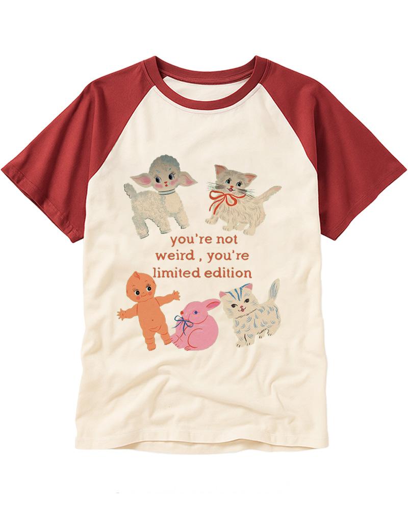 You’re Not Weird 1960s Raglan Baseball T-Shirt image 1