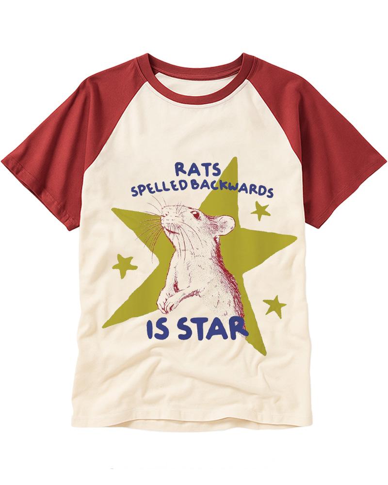 Rats Spelled Backwards is Star 1990s Raglan Baseball T-Shirt image 1