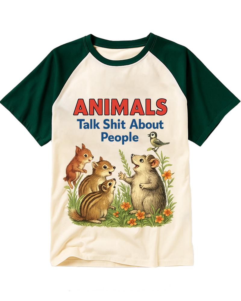 Please Talk About People 1950s Raglan Baseball T-Shirt image 1